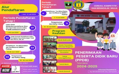 PPDB SMK NEGERI 1 PADANG TAHUN PELAJARAN 2024/2025